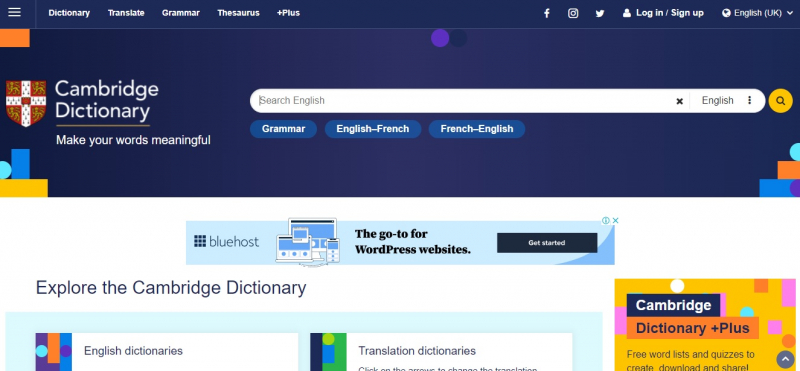 Cambridge Dictionary online