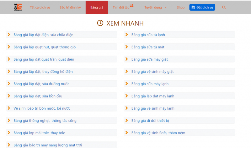 Một số những dịch vụ tiêu biểu tại 1fix