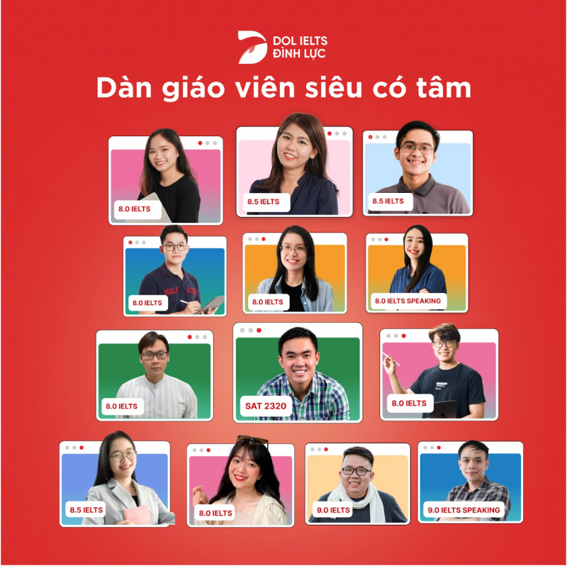 Tập thể các giáo viên tại DOL IELTS Đình Lực - Học Viện Tiếng Anh Tư Duy đầu tiên tại Việt Nam