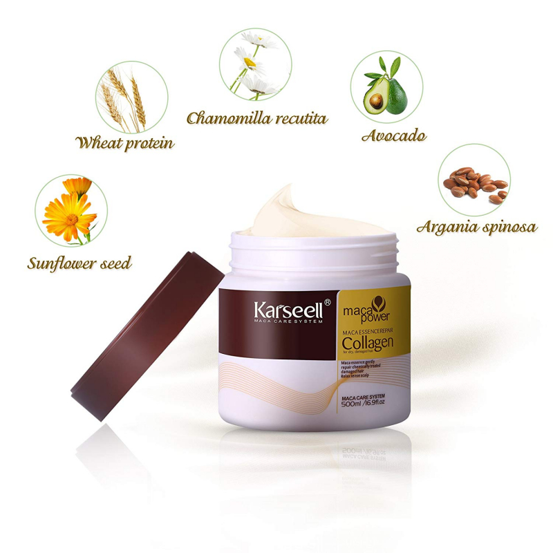 Kem ủ tóc phục hồi siêu mượt Collagen KARSEELL Maca