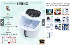 Máy massage cao cấp con lăn tự động Homedics FB-650, SereneLife SL12