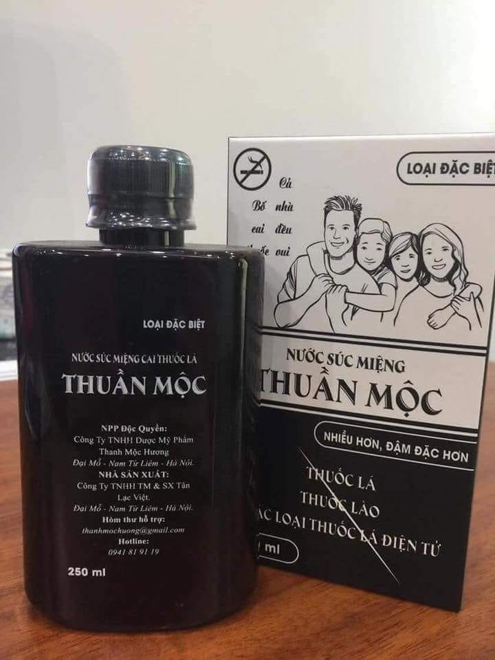 Nước súc miệng cai thuốc lá Thuần Mộc