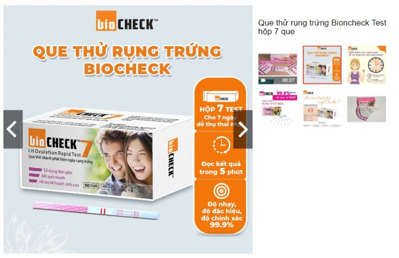 Que thử rụng trứng Biocheck