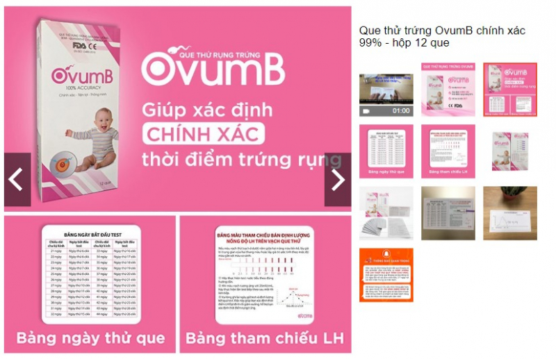 Que thử rụng trứng OvumB