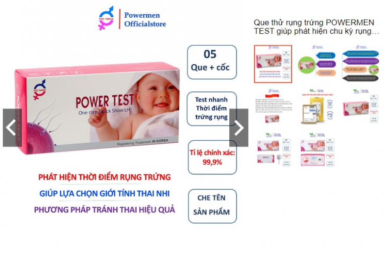 Que thử rụng trứng Powermen Test