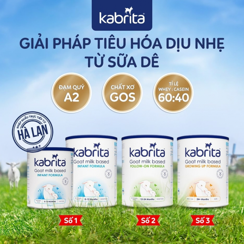 Các sản phẩm của Kabrita vô cùng đa dạng, công thức phù hợp với nhu cầu dinh dưỡng của trẻ ở mỗi độ tuổi.