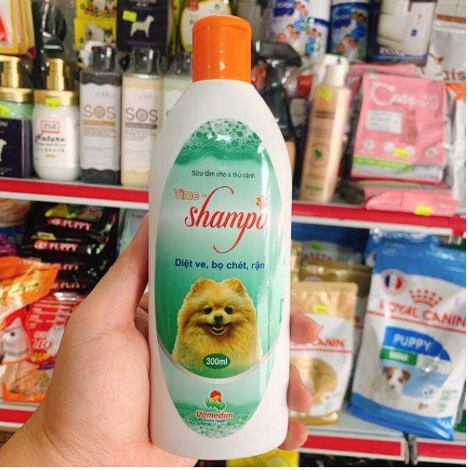 Sữa tắm đặc trị ve rận bọ chét cho chó mèo và thú cảnh Vime Shampo