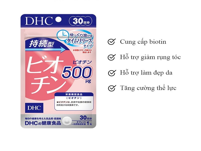 Viên uống Biotin DHC Nhật Bản ngăn rụng tóc và kích thích mọc tóc