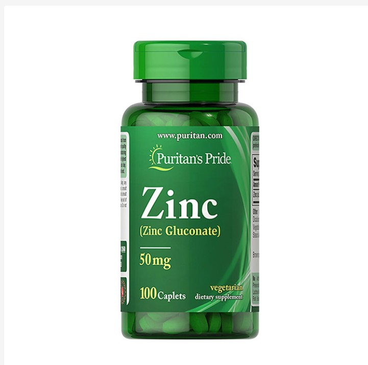 Viên uống giảm mụn nội tiết, tăng đề kháng Puritan's Pride Zinc Gluconate 50mg