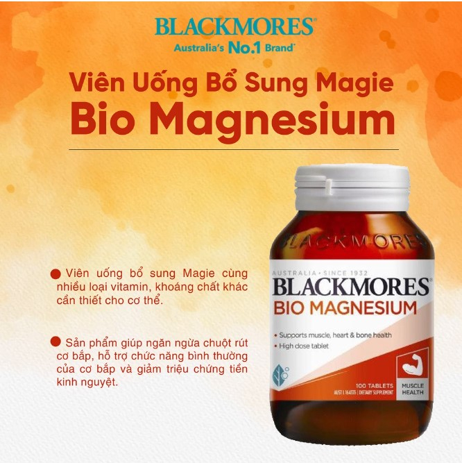 Viên uống hỗ trợ phát triển cơ bắp Blackmores Bio Magnesium