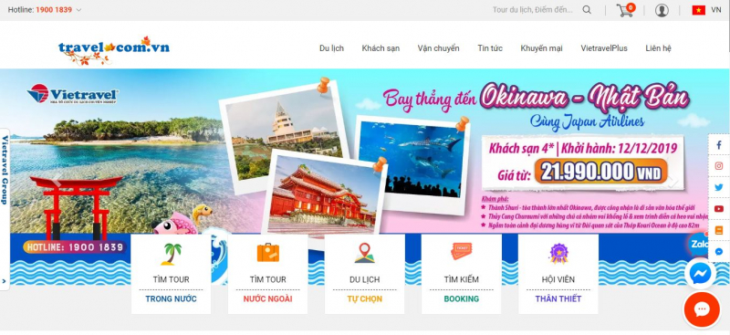 Trang web của Vietravel